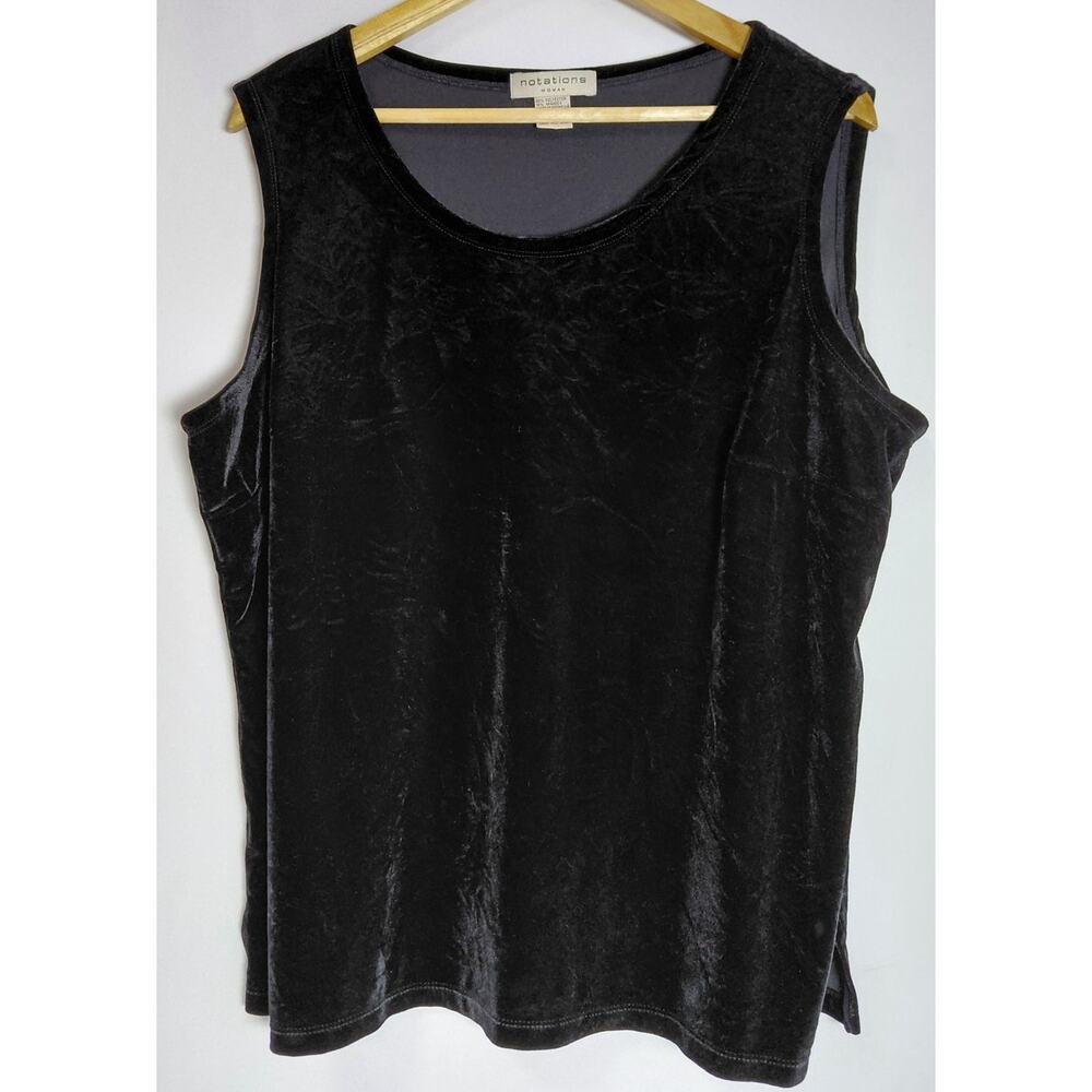 notations WOMAN WMP6000 Black Sleeveless Top Plus Knit Women Size 1X